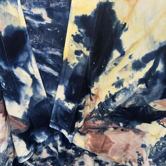 Wonderly Women's Kimono Tie Dye Sz M Artsy Boho Soft Long Robe Retro Festival - Picture 4 of 7